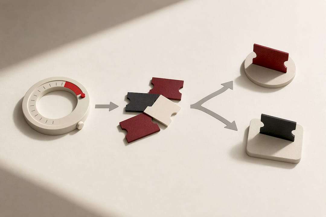 Illustrated thirty-minute ticket decision path